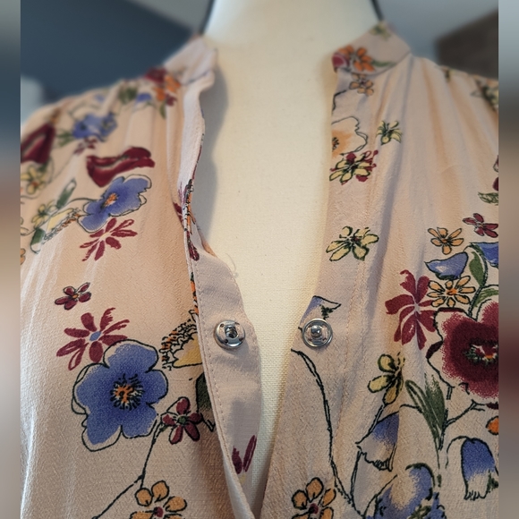 Joe Fresh Long Sleeve Floral Print Dress Size Small - Picture 5 of 8